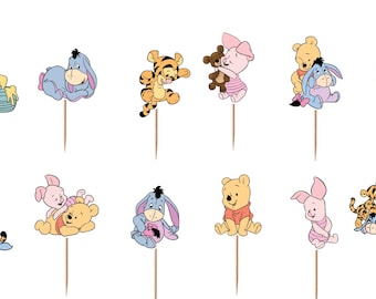 Baby Winnie the Pooh Cupcake Toppers 12pc, 24pc, 36pc