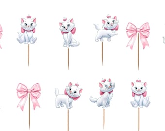 Astrocats Marie Cupcake Toppers 12pc, 24pc, 36pc