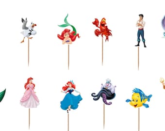 The Little Mermaid Cupcake Toppers 12pc, 24pc, 36pc