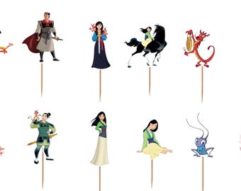 Mulan Cupcake Toppers 12pc, 24pc, 36pc