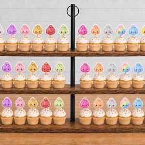 Glitter Dumplings Cupcake Toppers 12pc, 24pc, 36pc Dumplings 36pc