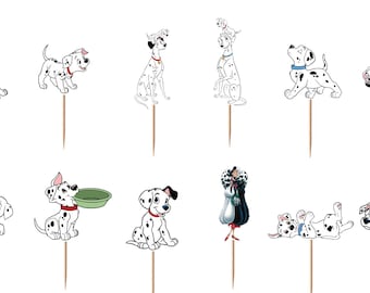 101 Dalmatians Cupcake Toppers 12pc, 24pc, 36pc