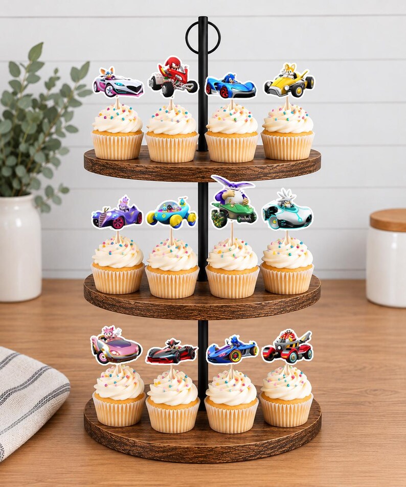 Sonic Racing Crossworlds Cupcake Toppers 12pc, 24pc, 36pc Sonic Racing 12pc