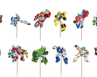 Rescue Bots Cupcake Toppers 12pc, 24pc, 36pc