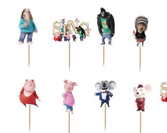 SING Cupcake Toppers 12pc, 24pc, 36pc