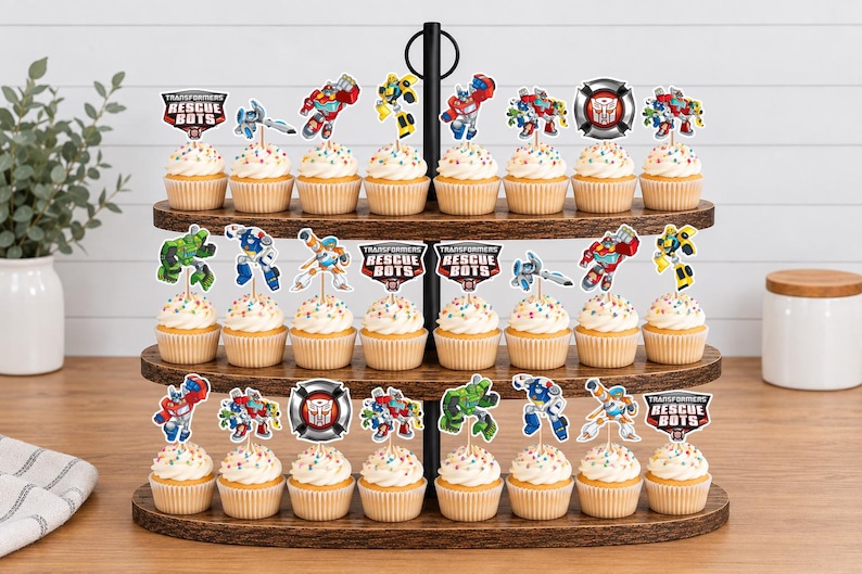 Rescue Bots Cupcake Toppers 12pc, 24pc, 36pc Rescue Bots 24pc