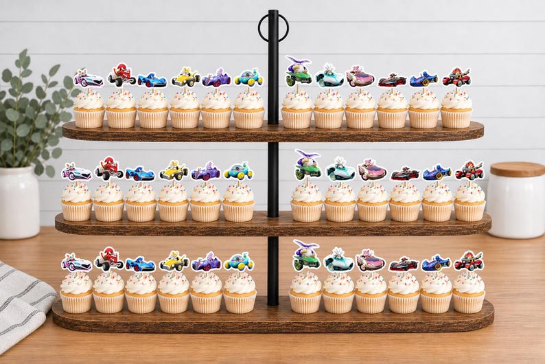 Sonic Racing Crossworlds Cupcake Toppers 12pc, 24pc, 36pc Sonic Racing 36pc