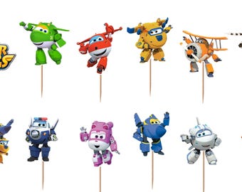 Super Wings Cupcake Toppers 12pc, 24pc, 36pc