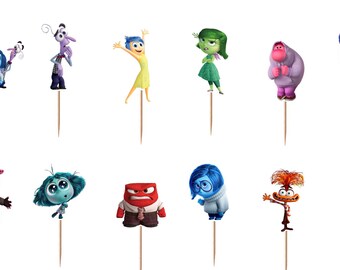 Inside Out Cupcake Toppers 12pc, 24pc, 36pc