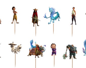 Raya and the Last Dragon Cupcake Toppers 12pc, 24pc, 36pc