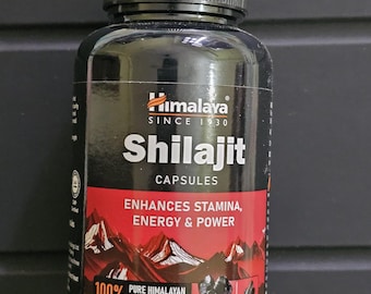 Capsule di Shilajit puro dell'Himalaya / 60% di acido fulvico, Ashwagandha (60 conteggi)