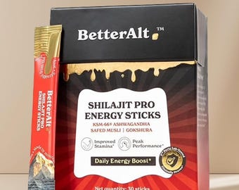 Shilajit Pro Energy Sticks, KSM-66 Ashwagandha, Safed Musli, Gokshura Daily Boost