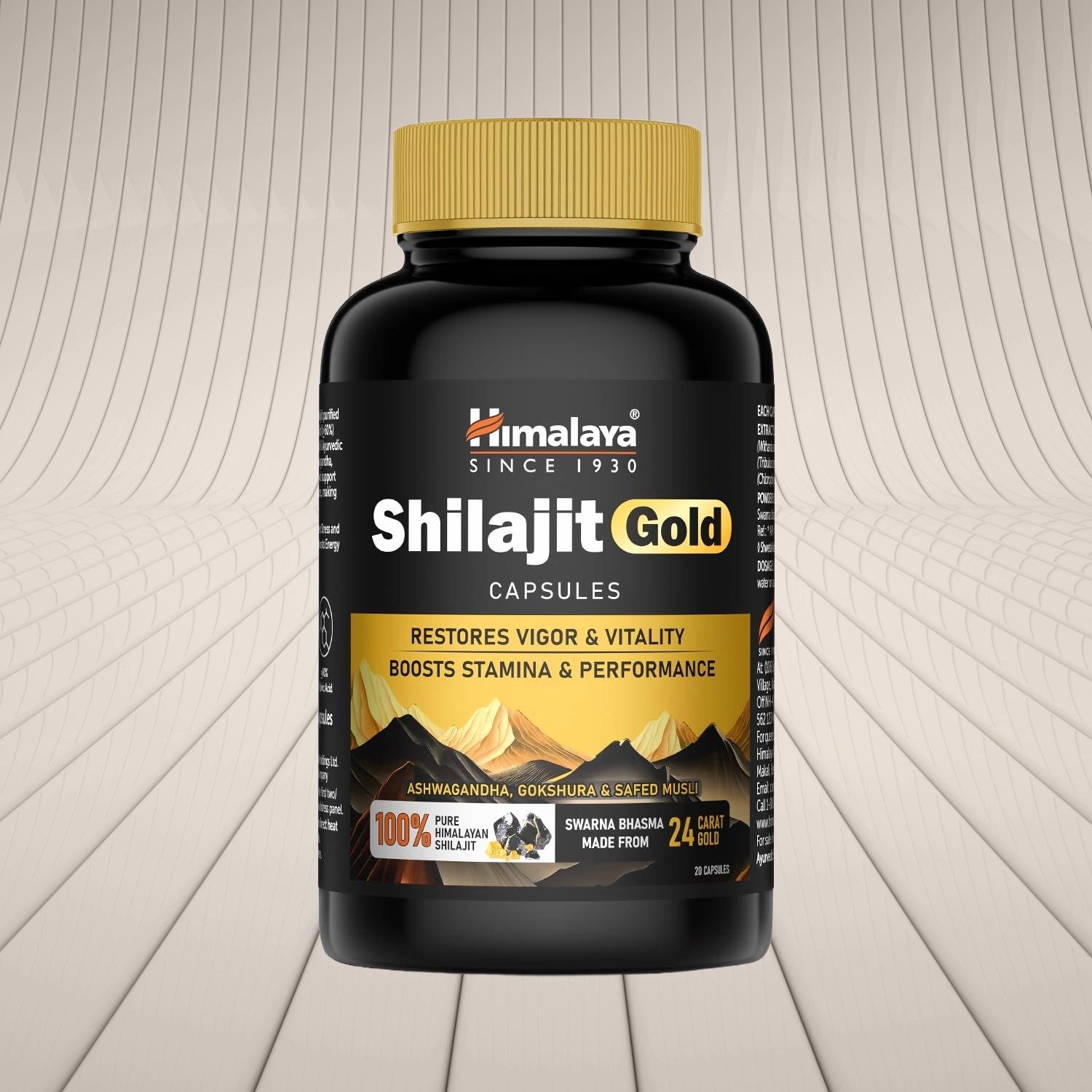 Himalaya Shilajit Gold Capsules Pure Himalayan, Ashwagandha (20 Capsules)