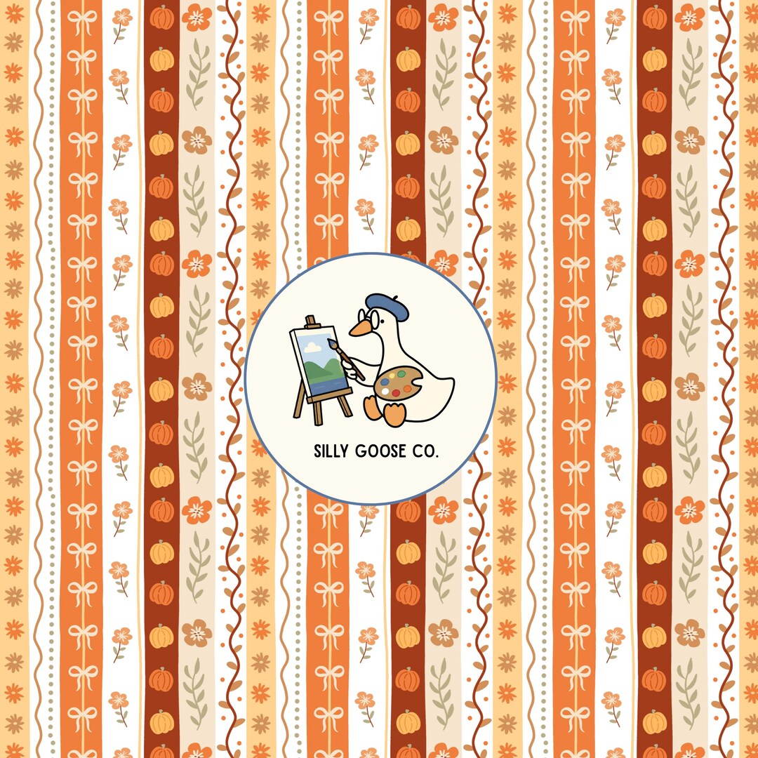 Autumn Coquette Seamless Pattern PNG - Pumpkins, Bows, Florals & Fall ...