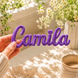 Custom 3D Embroidered Name Patch – Puffy Iron-On Applique for Jackets, Hats