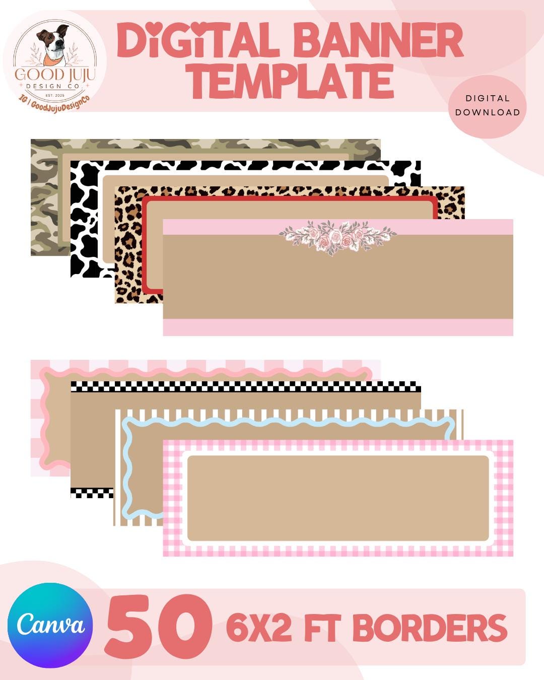 50 Banner Border Template Bundle - 72x24in - Etsy