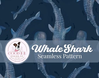 Whale Shark Seamless Pattern - Digital Download