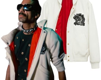 Chaqueta inspirada en "Beat It" de Michael Peters: disfraz bordado de los años 80, ideal para cosplay.