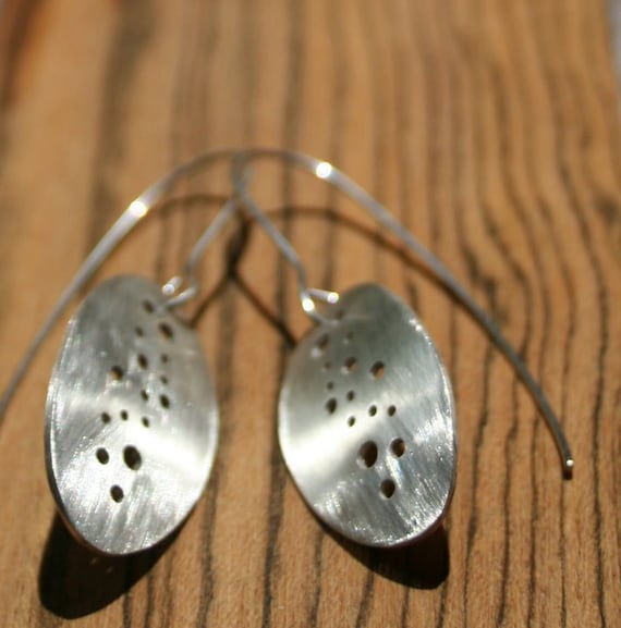 Items similar to Sterling earrings with holes on Etsy