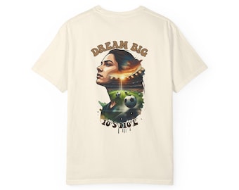 soccer shirt Garment Dyed Cotton: Soccer Player Graphic Illustration, Unisex Relaxed Fit
