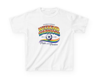 Weekend Warriors Kids Tee | Soccer Ball Pride and Passion, Rainbow Sports Shirt