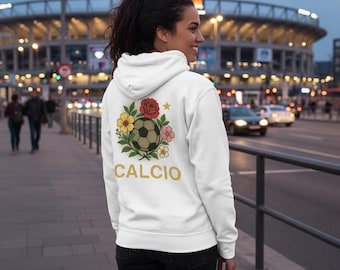Floral Soccer Ball Calcio Hoodie | Soccer Flower Illustration, Sportswear