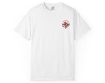 T-shirt med Englands fotbollsvapen | Fotbollslejonets emblem, EST 1863