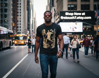 Soccer Shirt Gold Floral Unisex Tee: Vintage Garment Dyed Casual Soccer Apparel