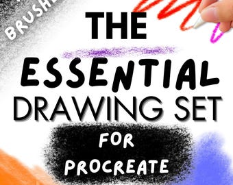 The Essential Drawing Set for Procreate - Sketching Pencil, Blender, Shader Charcoal brushes, Crayon, Oil Pastel and more brushes!