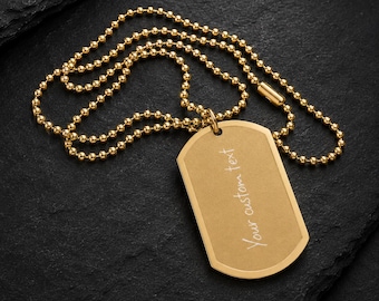 Custom Engraved Dog Tag Necklace | Men's Jewelry, Father's Day Gift, Gift for Son | Design Your Own Personalized Message Dog Tag Necklace
