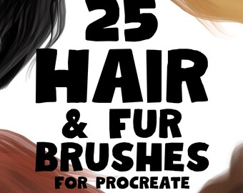 Hair and Fur Brush Set for Procreate | 25 Brushes | Create Realistic Hair and Fur