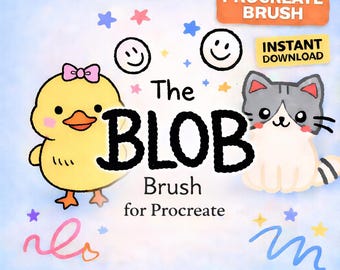 Pędzel Blob do Procreate | Uroczy pędzel do Procreate, pędzel Doodle, pędzel Kawaii, pędzel do naklejek | Wersja cyfrowa do pobrania | Dla początkujących i profesjonalistów
