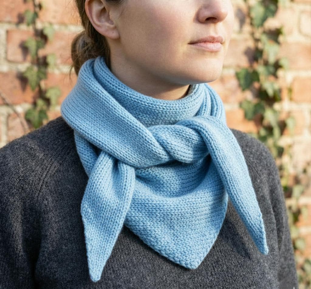 Sophie Easy Triangle Scarf Knitting Pattern PDF | Beginner Knit Neck ...
