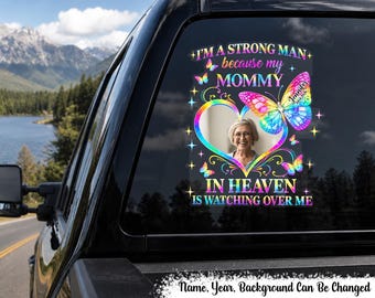 Your Love Lives On An Angel Watching Over Me - Personalized Decal,Custom Photo Window Sticker,Heaven Watching Over Me Decal,Remembrance Gift
