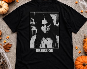 Obsession Graphic T Shirt, Gothic Horror Tee, Black Distressed Portrait Shirt, Dark Aesthetic Halloween Top, Alternative Streetwear Gift