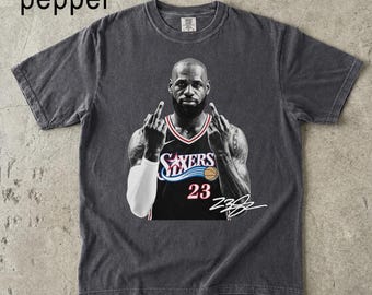 Basketball King Graphic Tee Bron Classic Tee V2, LeBron #23 Basketball Fan Gift, Philadelphia Shirt, Retro Logo Graphic, Unisex, Game Day