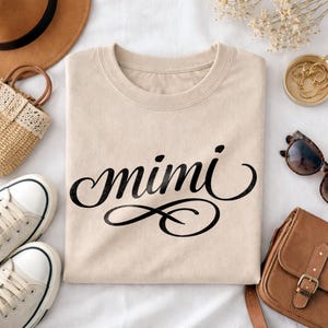 Mimi PNG, Cute Script Grandma Nickname T-Shirt Design, Family Typography Graphic, Instant Digital Download