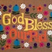 Kit Partiel De Broderie Crewel Vintage – God Bless Our Pad – Motif Fleurs Rétro 10x8