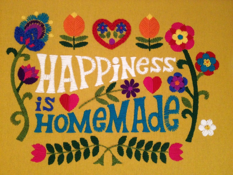 Happiness Is Homemade Vintage Inspired Crewel Kit image 1