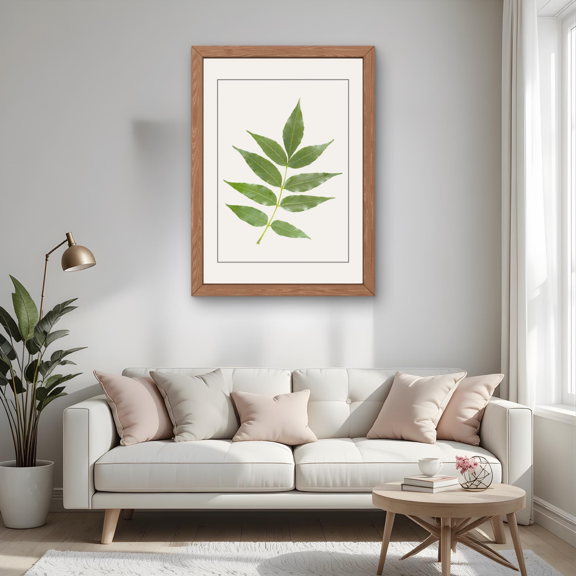 Botanical Wall Art Set of 3, Green Leaf Prints, Minimal Nature Decor ...
