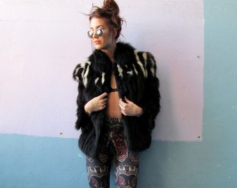 Vtg Blue Fox Fur Coat