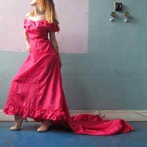 Vtg Flamenco Train Dress / Ball Gown image 1