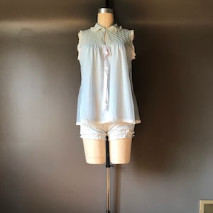 Vtg 60s Powder Baby Blue Babydoll and Bloomer Set / Lingerie