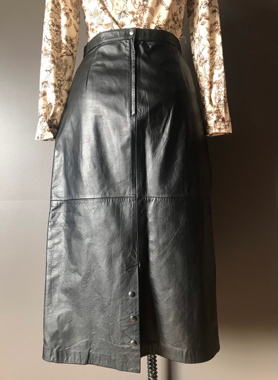 Vtg 80s Leather Skirt - image 8