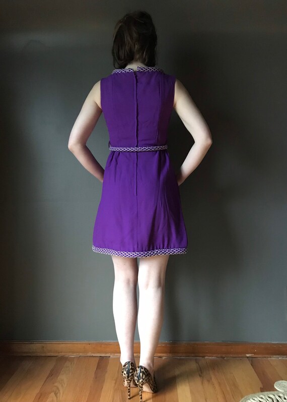 Vtg 60s 70s Space Age Mod Mini Dress - image 4