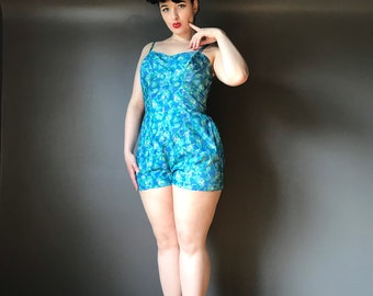 Vtg 50s 60s Catalina Swimsuit / Play Suit / Romper