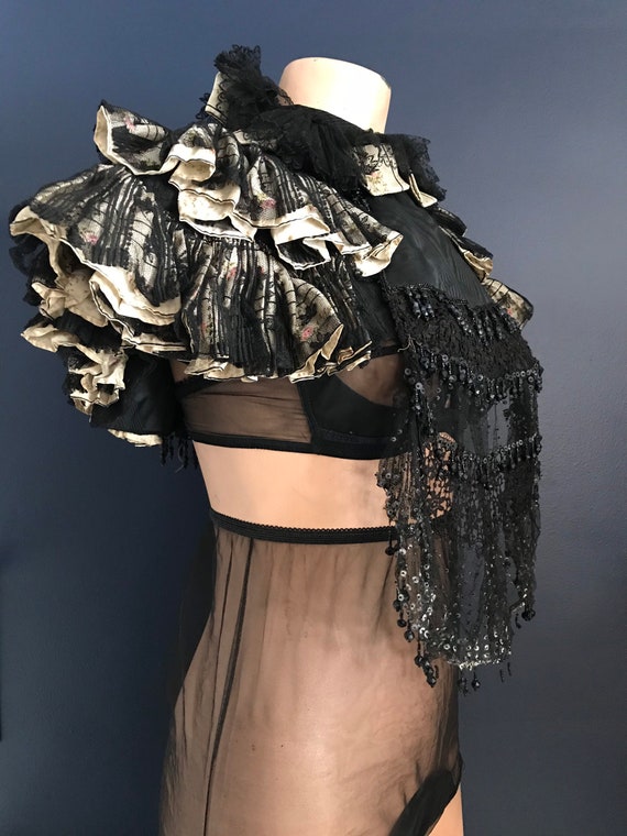 Victorian Neck Ruffle / Antique Shoulder Caplet /… - image 4