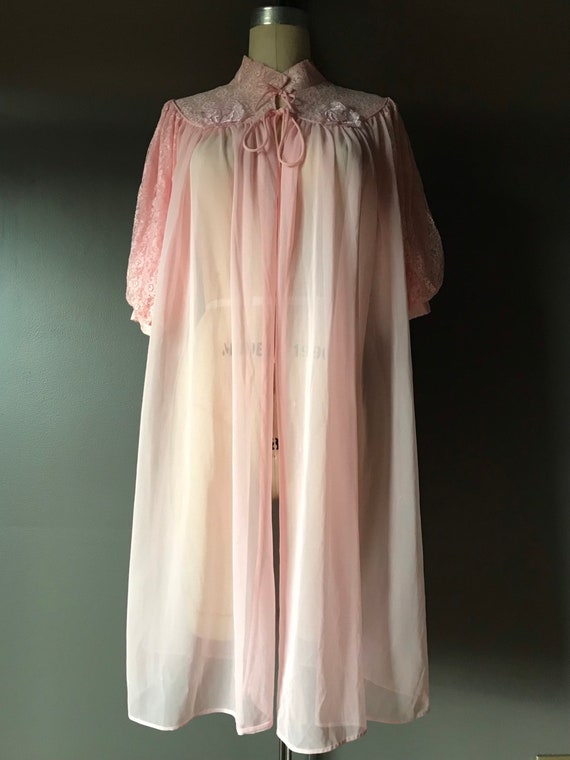 Vtg 60s Bed Jacket / Slip Robe / Nightgown - image 7