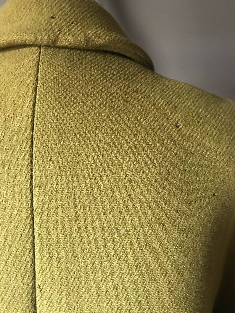 Vtg 60s Mod Olive Wool Coat image 9