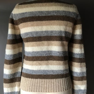 Vtg Braemar Earth Tone Striped Sweater / Scottish Shetland Wool image 8